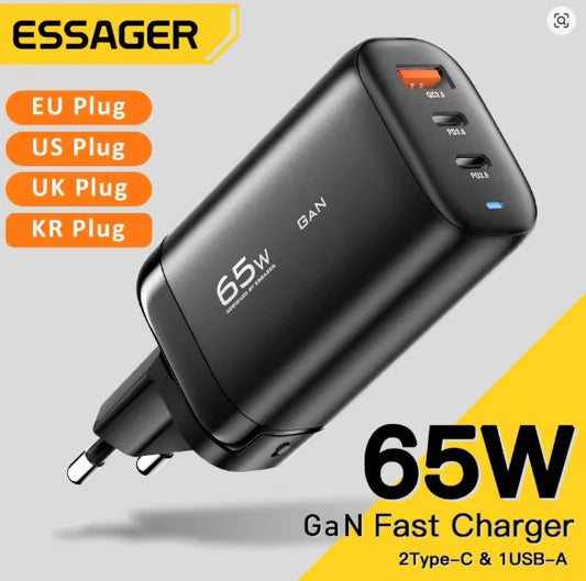 Cargador rápido Essager GaN de 65 W: uno para todo, rápido para todo